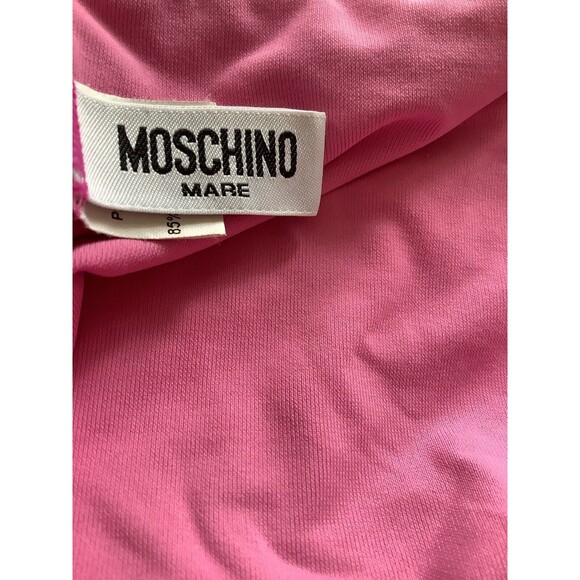 MOSCHINO Pink & Red Word Logo One Piece Swimsuit Maillot (Size 34/M) - Picture 10 of 16